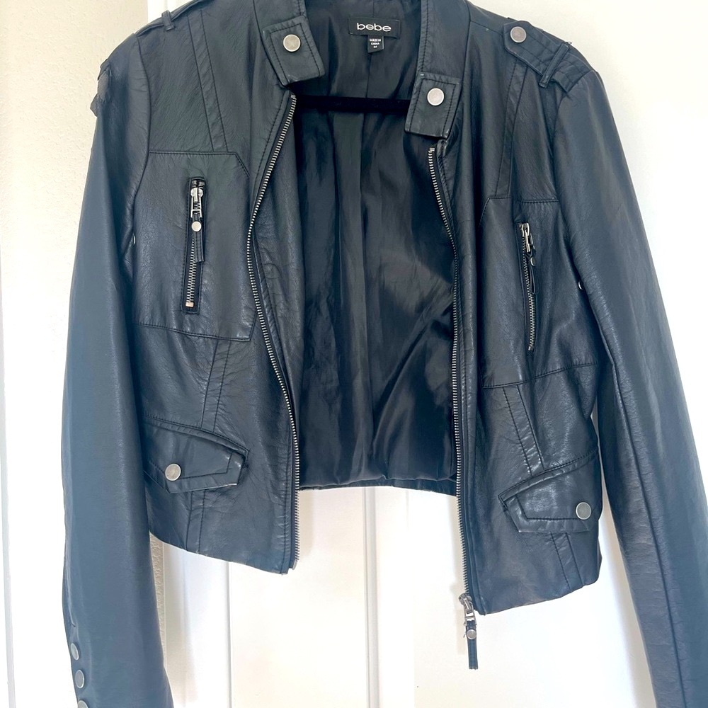 Bebe Women's Black Faux Leather Jacket
